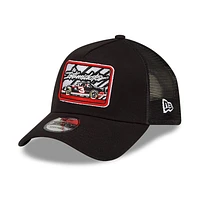 Casquette New Era noire Dale Earnhardt Legends Intimidator 9FORTY A-Frame Trucker Snapback réglable pour homme