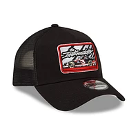 Casquette New Era noire Dale Earnhardt Legends Intimidator 9FORTY A-Frame Trucker Snapback réglable pour homme