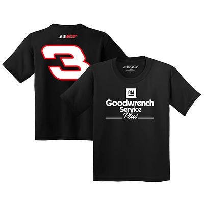 T-shirt noir de la collection Richard Childress Racing Team pour jeunes Dale Earnhardt Goodwrench Service Plus