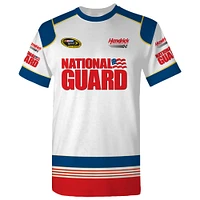 T-shirt blanc pour homme de la collection Hendrick Motorsports Team, Dale Earnhardt Jr., légende Garde nationale