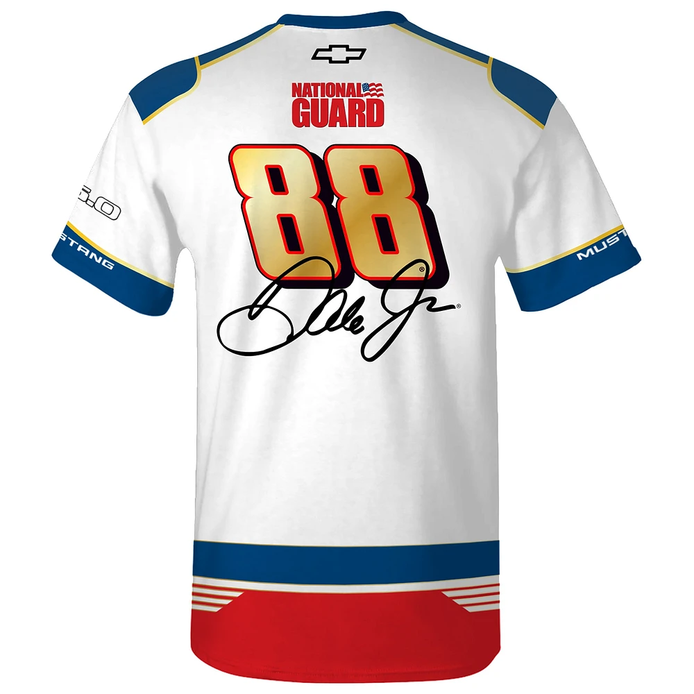 T-shirt blanc pour homme de la collection Hendrick Motorsports Team, Dale Earnhardt Jr., légende Garde nationale