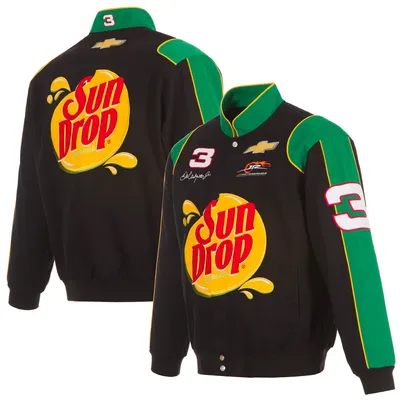 Dale Earnhardt Jr. JH Design Sun Drop Twill Driver Uniform Full-Snap Jacket - Black/Green