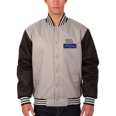 Dale Earnhardt Jr. JH Design Poly-Twill Varsity Jacket - Gray/Black