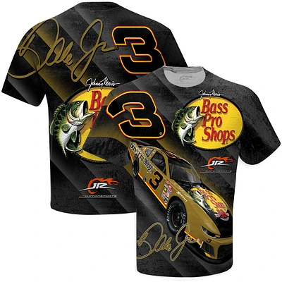 T-shirt noir Dale Earnhardt Jr. Bass Pro Shops Total Print pour homme JR Motorsports Official Team Apparel