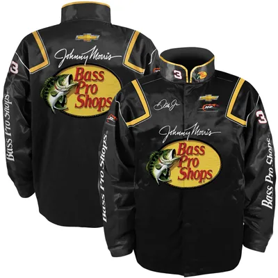 Dale Earnhardt Jr. JR Motorsports Official Team Apparel Bass Pro Shops Twill Driver Uniform Full-Snap Jacket - Black