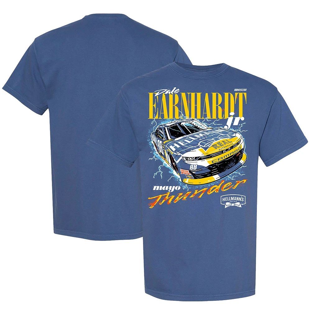 T-shirt officiel de l'équipe JR Motorsports pour hommes Blue Dale Earnhardt Jr. Hellman's Thunder