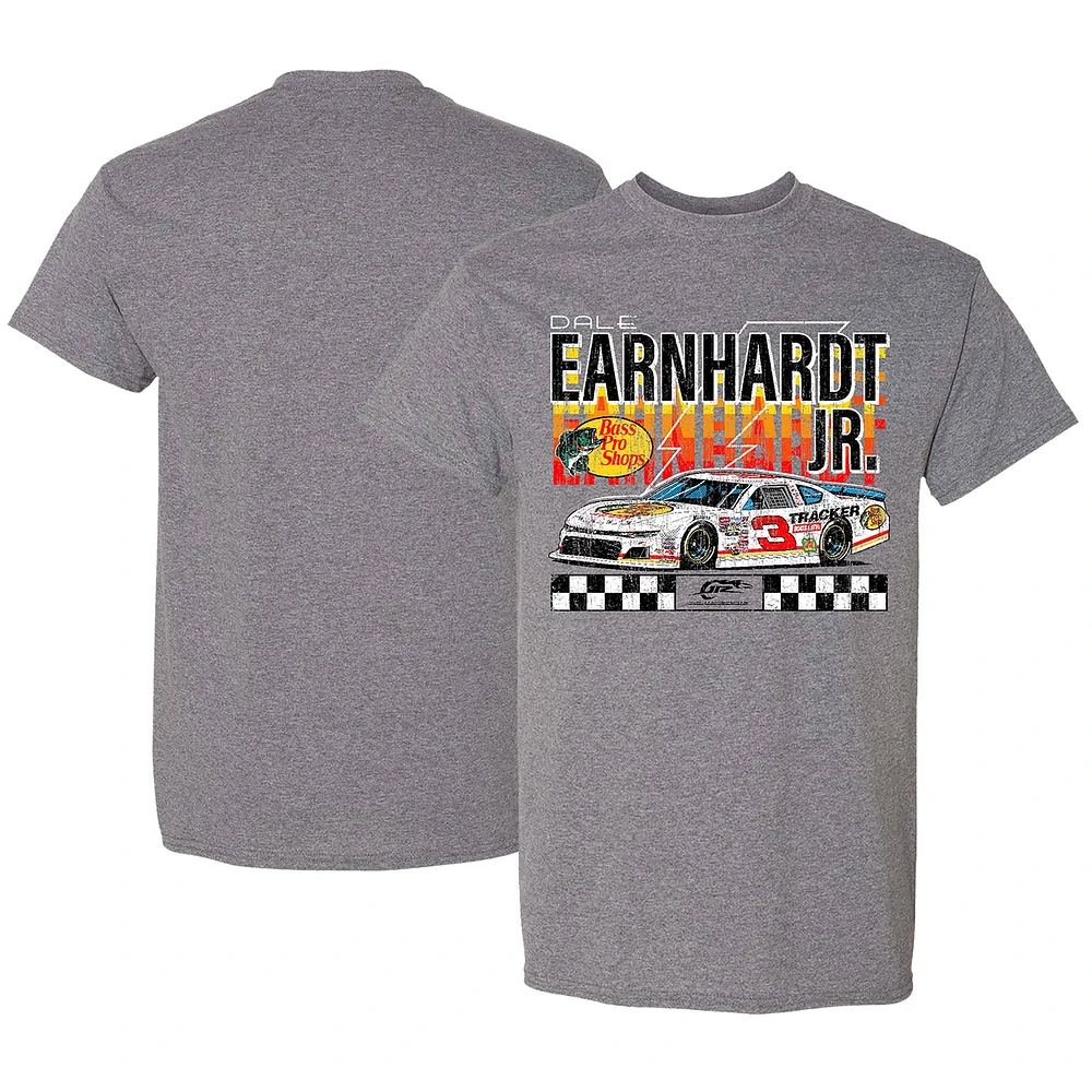 T-shirt de voiture Dale Earnhardt Jr. Official Team Apparel pour hommes, gris chiné, JR Motorsports