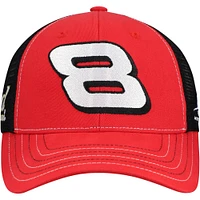 Vêtements officiels de l'équipe JR Motorsports pour hommes, casquette ajustable rouge/noire Dale Earnhardt Jr. Budweiser Big #8
