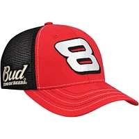 Vêtements officiels de l'équipe JR Motorsports pour hommes, casquette ajustable rouge/noire Dale Earnhardt Jr. Budweiser Big #8