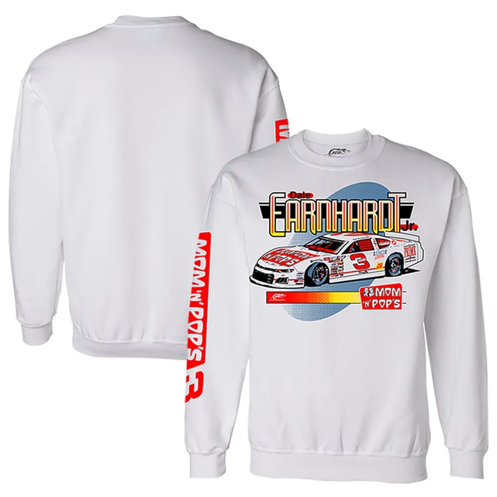 Men's JR Motorsports Official Team Apparel White Dale Earnhardt Jr. Mom N' Pops Pullover Sweatshirt