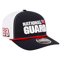 Casquette extensible à boutons-pression Dale Earnhardt Jr. National Guard 9SEVENTY de New Era pour homme, noire et blanche