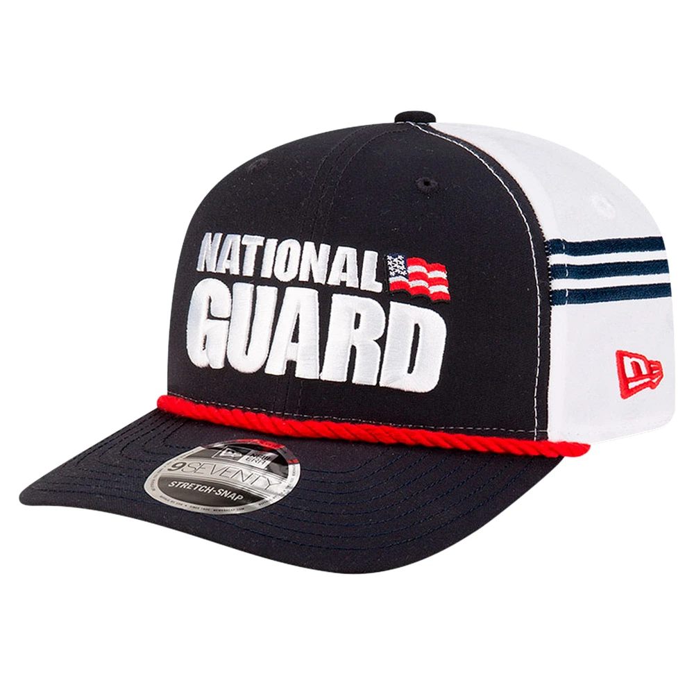 Casquette extensible à boutons-pression Dale Earnhardt Jr. National Guard 9SEVENTY de New Era pour homme, noire et blanche