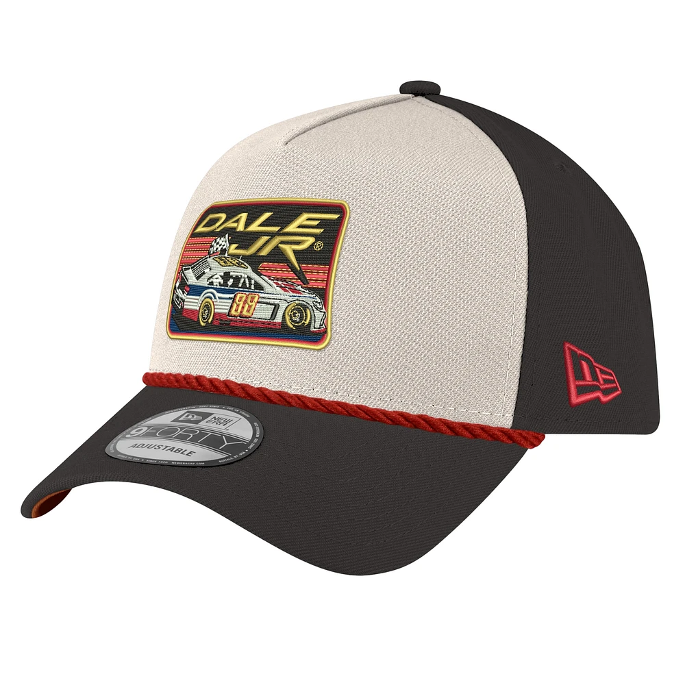 Casquette ajustable en corde Dale Earnhardt Jr. 9FORTY de New Era pour homme, noire