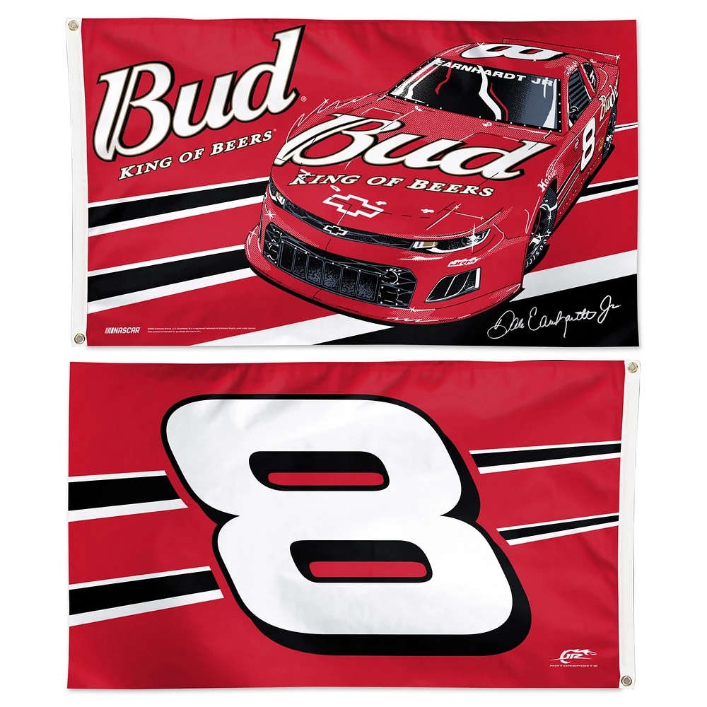 Drapeau de luxe recto verso WinCraft Dale Earnhardt Jr. King of Beers 3" x 5"