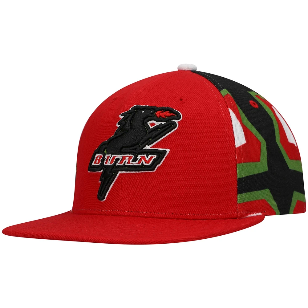 Men's Mitchell & Ness Red Dallas Burn Historic Logo Since '96 Jersey Hook Snapback Hat