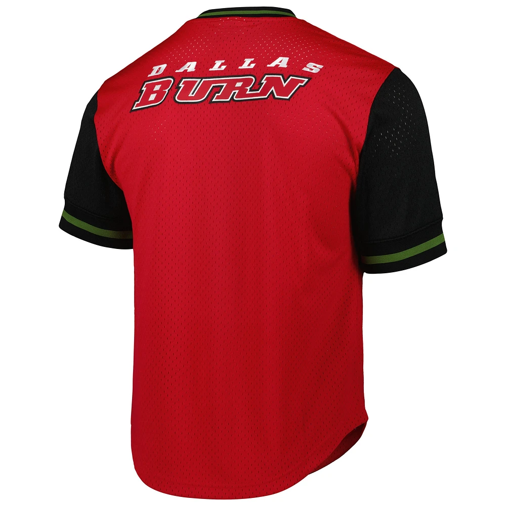 Men's Mitchell & Ness Red FC Dallas Mesh V-Neck T-Shirt