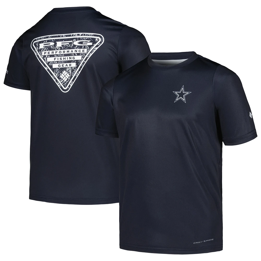 T-shirt Omni-Shade Terminal Tackle des Cowboys de Dallas la marine Columbia pour jeunes