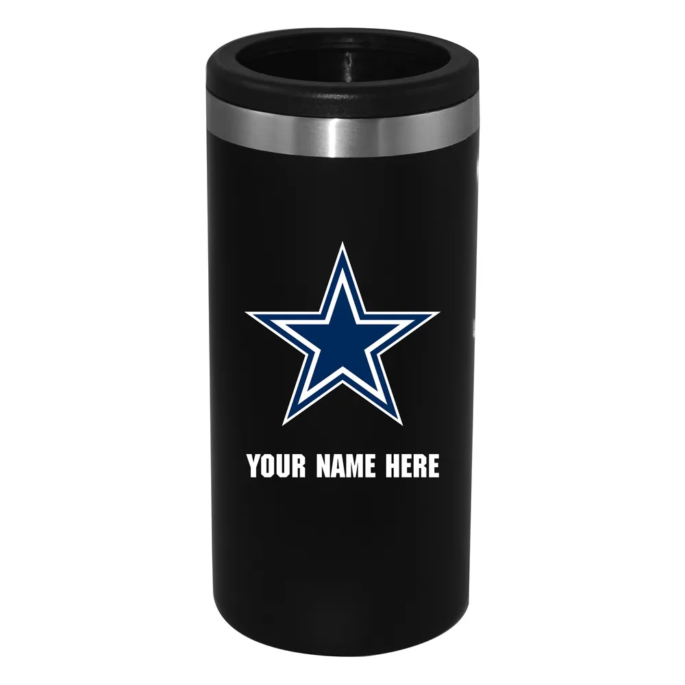 Black Dallas Cowboys 12oz. Personalized Slim Can Holder