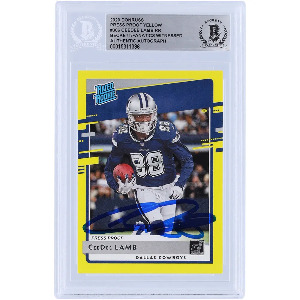 CeeDee Lamb Dallas Cowboys Autographed 2020 Panini Donruss Rated Rookie  #306 Beckett Fanatics Witnes… in 2023