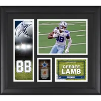 CeeDee Lamb Dallas Cowboys Fanatics Authentic Framed 15 x 17 Impact Player Collage with A Piece of Game-Used Football - Limited Edition 500