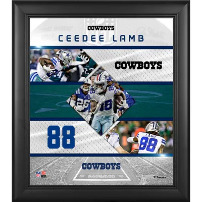 CeeDee Lamb Dallas Cowboys Framed Fanatics Authentic 15" x 17" Stitched Stars Collage