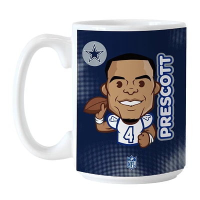 Dak Prescott Dallas Cowboys 15 oz. Tasse de caricature de joueur