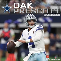 Calendrier mural des joueurs 2025 de Dak Prescott Dallas Cowboys 12" x 12"