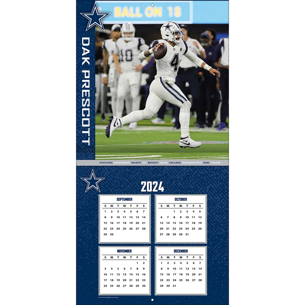 Dak Prescott Dallas Cowboys 2025 12" x 12" Player Wall Calendar