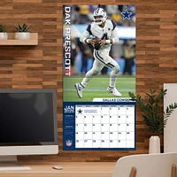 Calendrier mural des joueurs 2025 de Dak Prescott Dallas Cowboys 12" x 12"