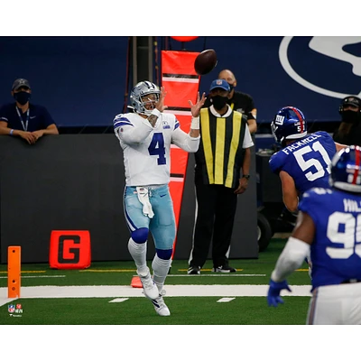 Photographie non signée de la passe touchdown Dak Prescott des Cowboys Dallas