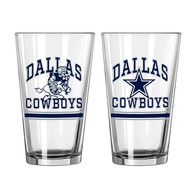 Cowboys de Dallas 16oz. Verre à pinte, paquet de deux