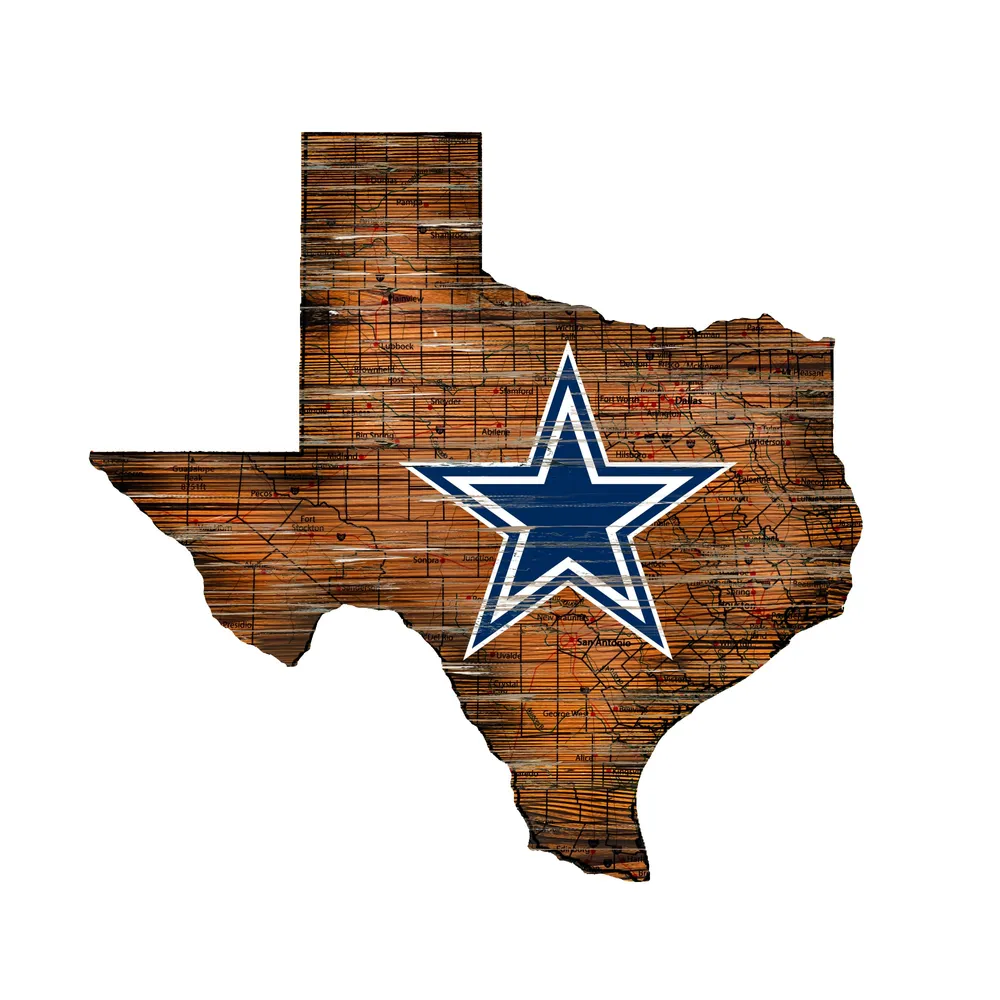 Dallas Cowboys 23.5 x 23.5 Distressed State with Logo Sign