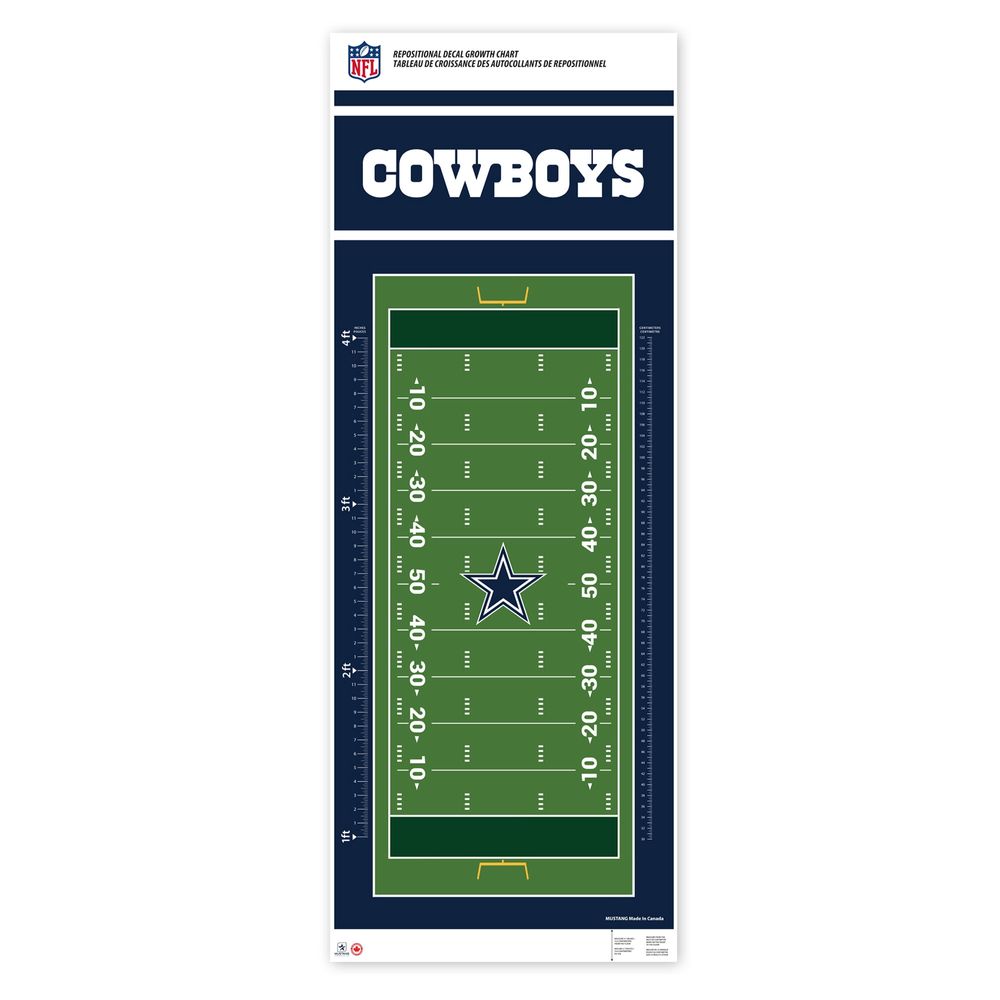 Dallas Cowboys - 24'' x 60'' Field Repositionable Decal Growth Chart