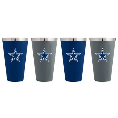 Dallas Cowboys 4-Pack Matte Color Stainless Steel Pint Glass Set