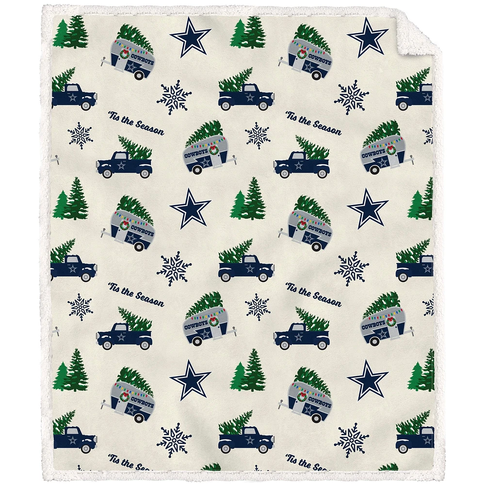 Couverture polaire en flanelle Sherpa pour camionnette de vacances 50'' x 60'' Dallas Cowboys