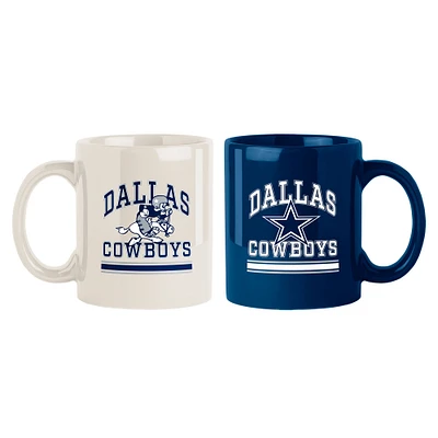 Lot de deux tasses colorées de 15 oz des Cowboys de Dallas