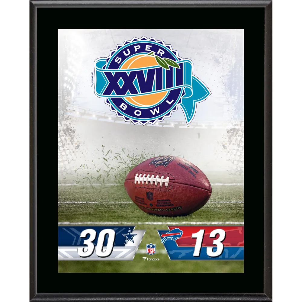 Lids Fanatics Authentic Dallas Cowboys vs. Buffalo Bills Super Bowl XXVIII  10.5 x 13 Sublimated Plaque