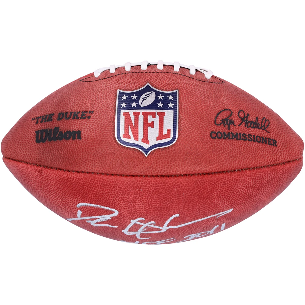 Ballon de football Wilson Duke autographié par Deion Sanders des Dallas Cowboys avec inscription « HOF 11»