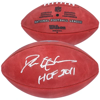 Ballon de football Wilson Duke autographié par Deion Sanders des Dallas Cowboys avec inscription « HOF 11»