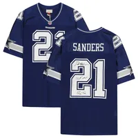 Barry Sanders Detroit Lions Autographed Blue Mitchell & Ness