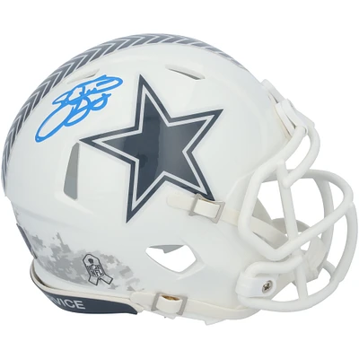 Emmitt Smith Dallas Cowboys Autographed 2024 Salute To Service Riddell Speed Mini Helmet  