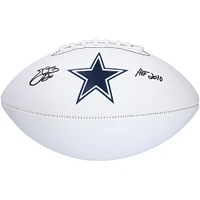 Ballon de football Franklin White Panel autographié par Emmitt Smith des Dallas Cowboys avec l'inscription « HOF 2010 »
