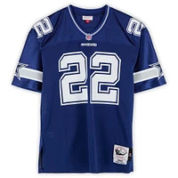 Emmitt Smith Dallas Cowboys Autographed Mitchell and Ness Blue Authentic Jersey with "HOF 2010" Inscription