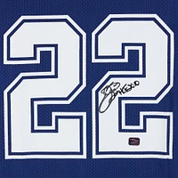 Emmitt Smith Dallas Cowboys Autographed Mitchell and Ness Blue Authentic Jersey with "HOF 2010" Inscription