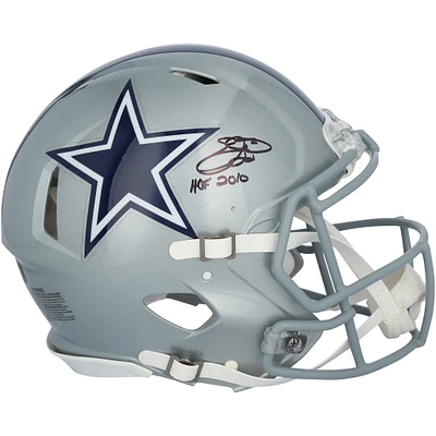 Emmitt Smith Dallas Cowboys Autographed Riddell Speed Authentic Helmet with "HOF 2010" Inscription