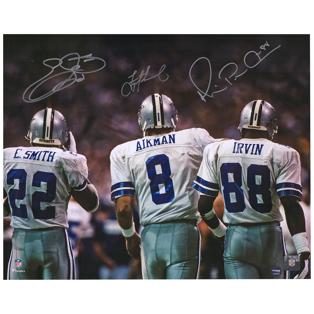 Emmitt Smith Michael Irvin & Troy Aikman Dallas Cowboys Autographed 16" x 20" Backshot Photograph