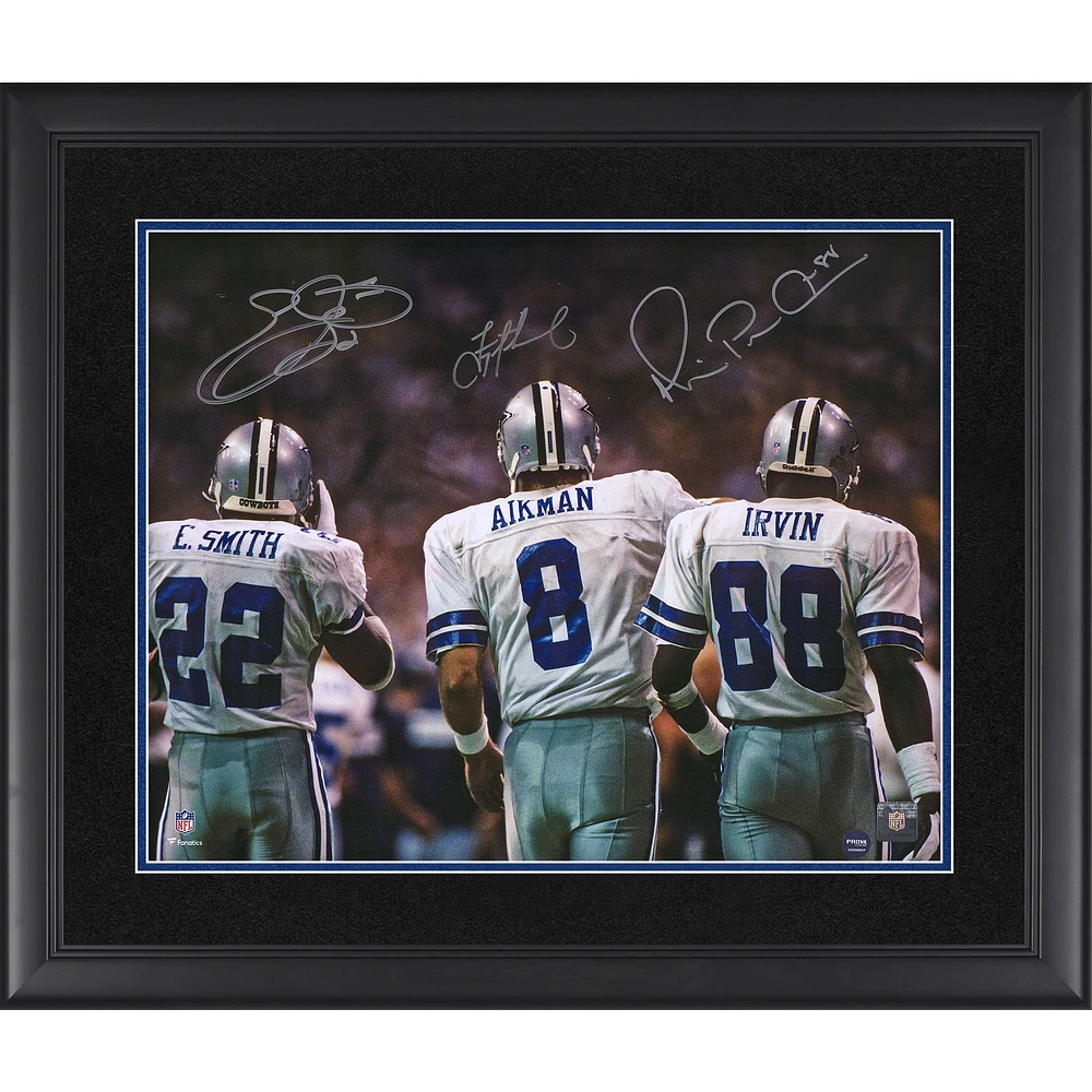 Photographie encadrée autographiée de 16" x 20" de Michael Irvin et Troy Aikman des Cowboys de Dallas en train de marcher