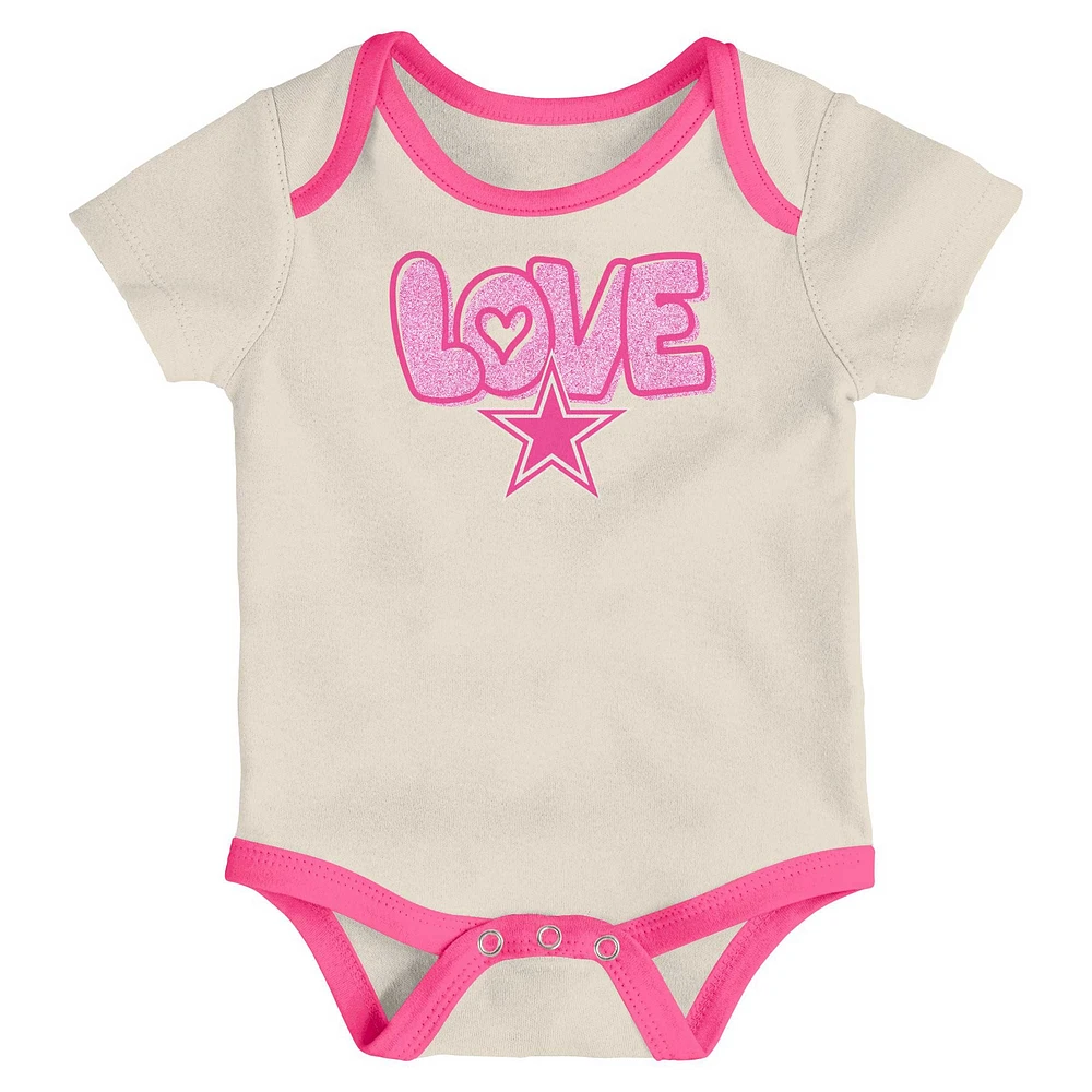 Girls Newborn & Infant White Dallas Cowboys All The Love 2 Piece Bodysuit and Pants Set