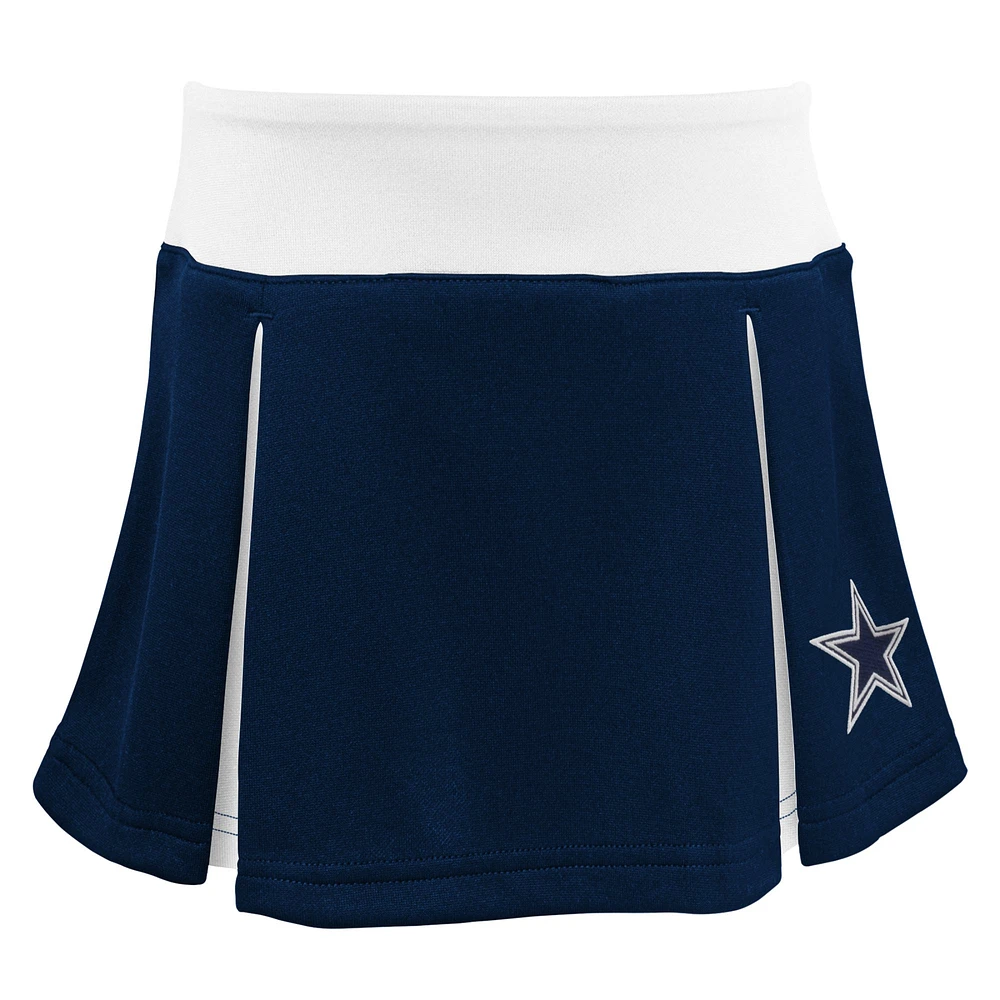 Ensemble deux pièces de pom-pom girl Spirit des Dallas Cowboys pour filles d'âge préscolaire avec bloomers