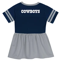 Robe en jersey bleu marine pour filles d'âge préscolaire avec lumières du stade des Cowboys de Dallas